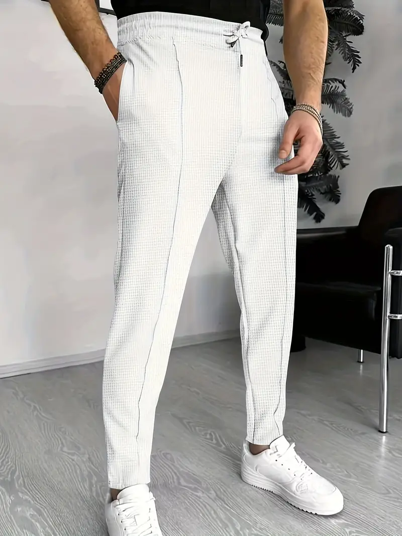 Silvestre® | Waffle Pattern Drawstring Jogging Pants For Men - Image 3