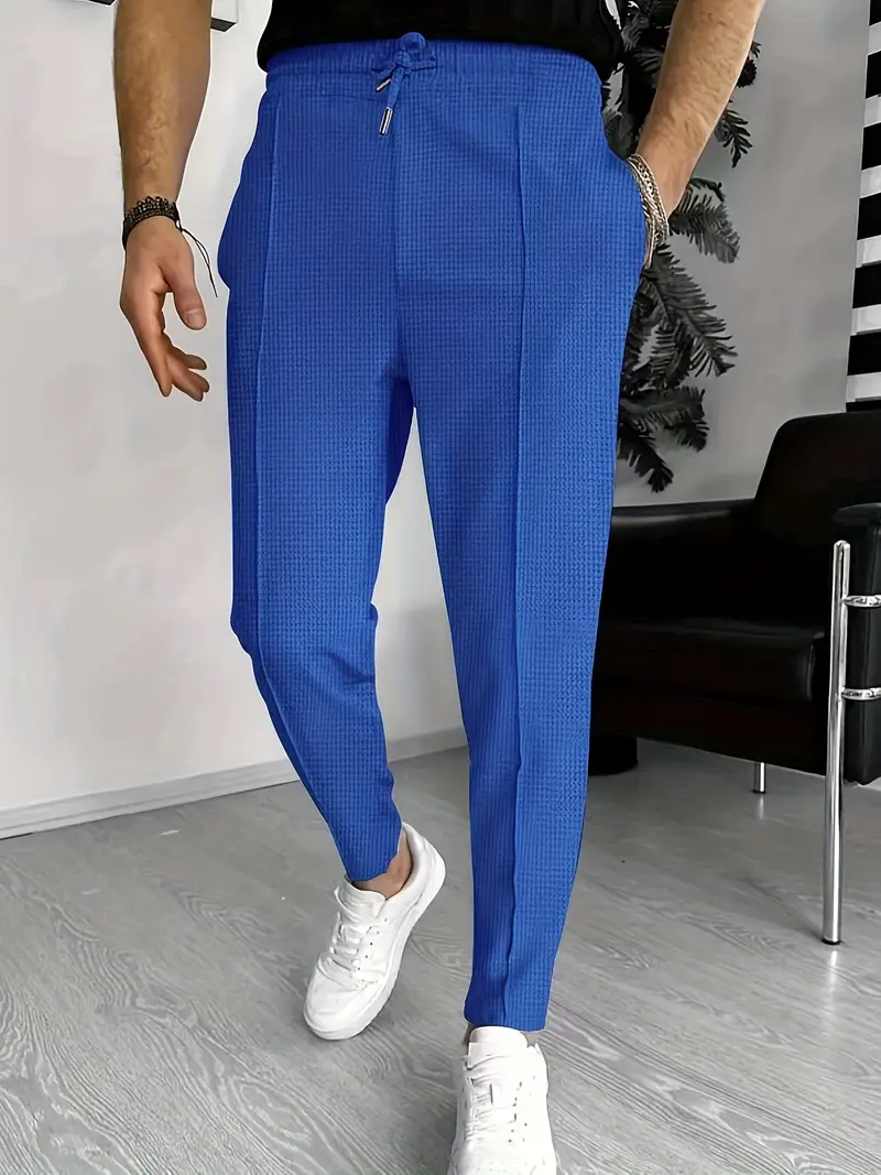 Silvestre® | Waffle Pattern Drawstring Jogging Pants For Men - Image 7