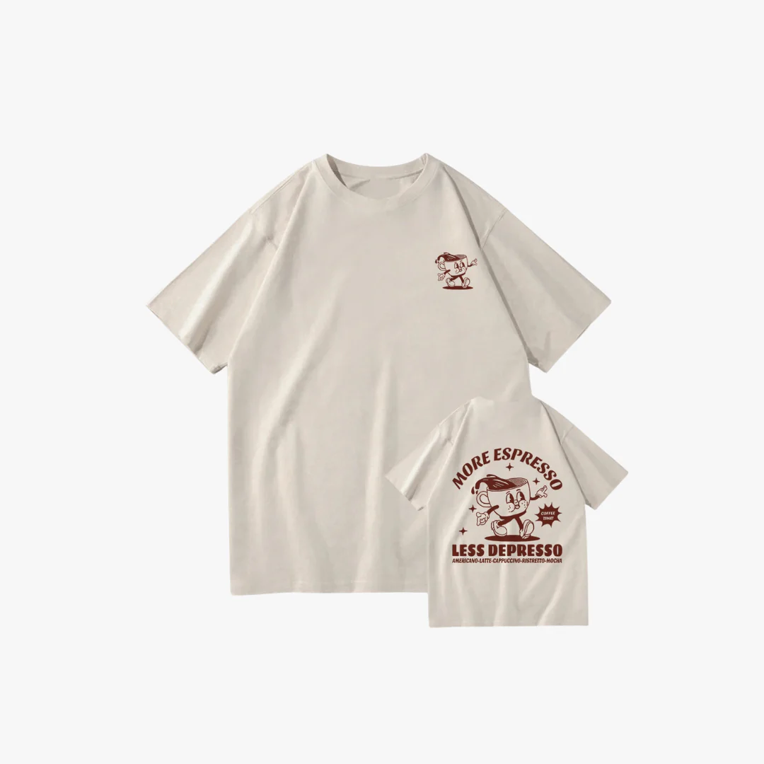 Silvestre | Oversized Graphic Tee – Espresso Mood Print