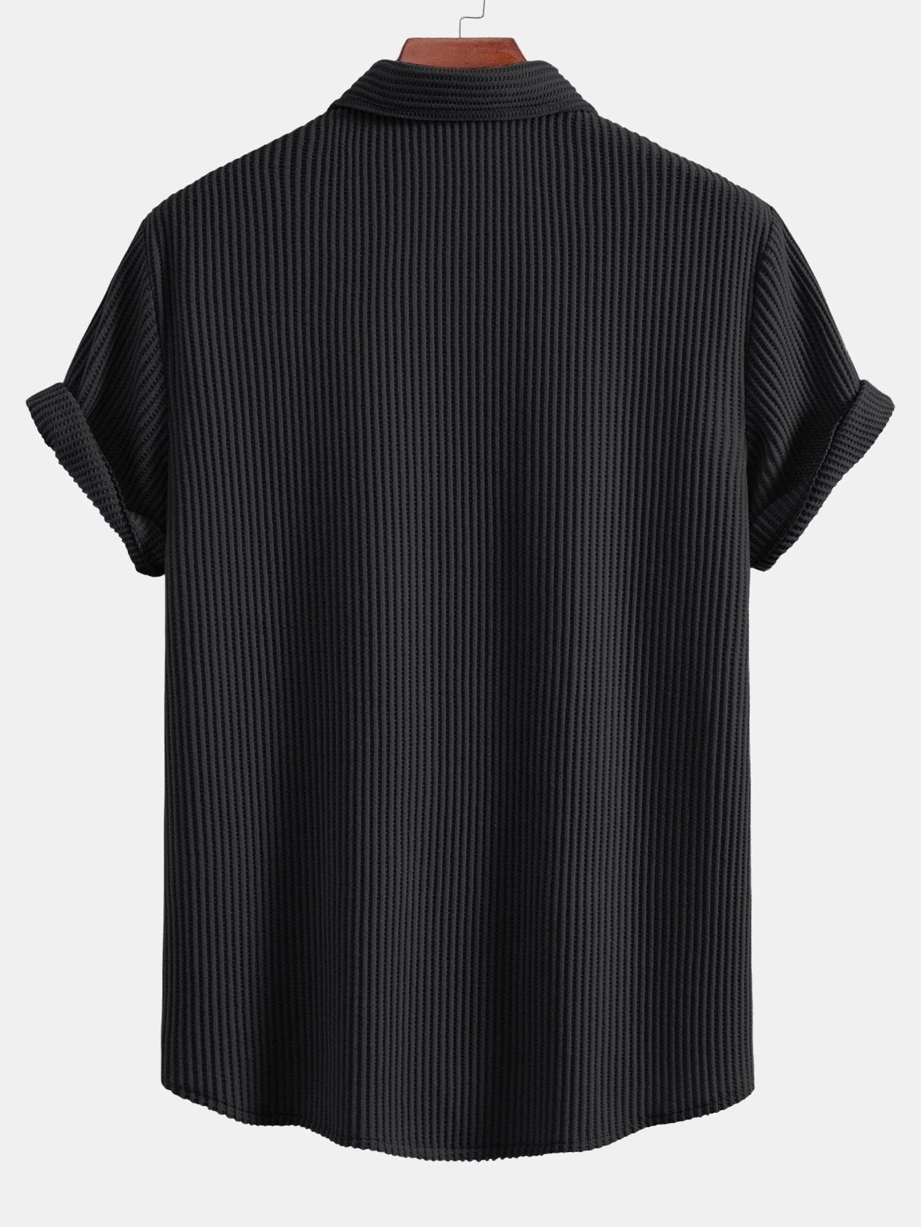 Simon® | Waffle Button Up Shirt & Drawstring Waffle Shorts - Image 11