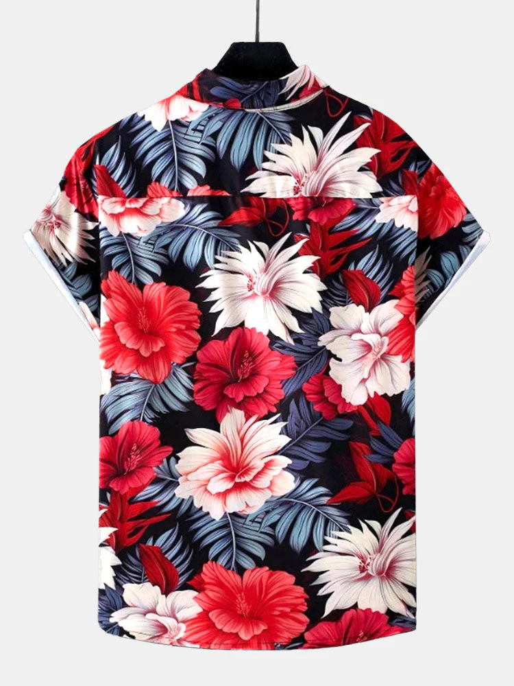 Stephen® | Tropical Flowers Print Button Up Shirt & Swim Shorts - Image 3