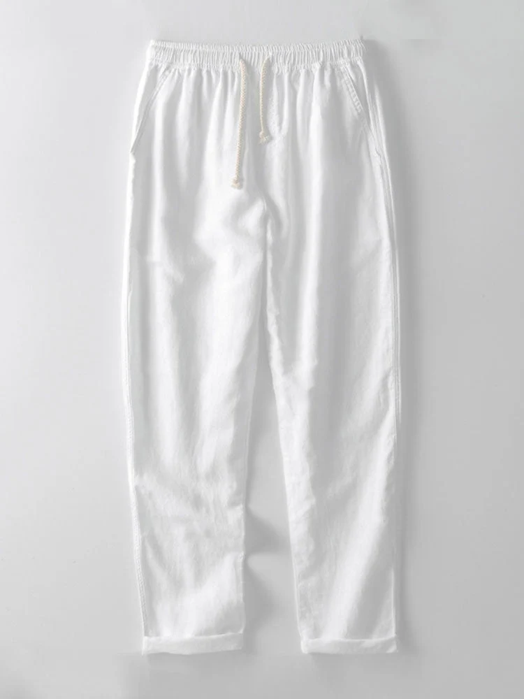 Stewart® | Cotton Blend Striped Button Up Shirt & Straight Leg Linen Pants - Image 11