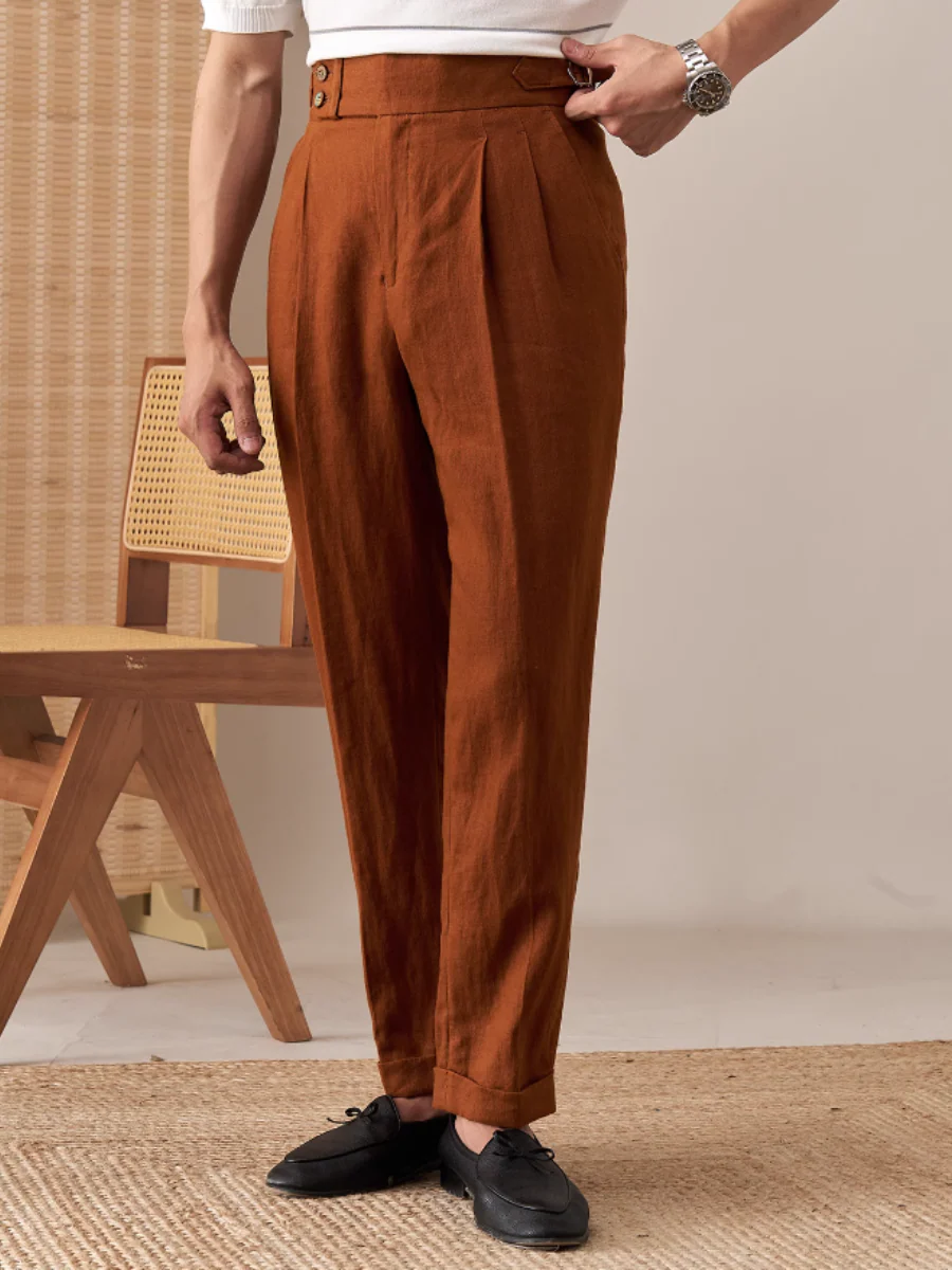 Stuart® | Capri Linen Trousers With A High Waist - Image 3