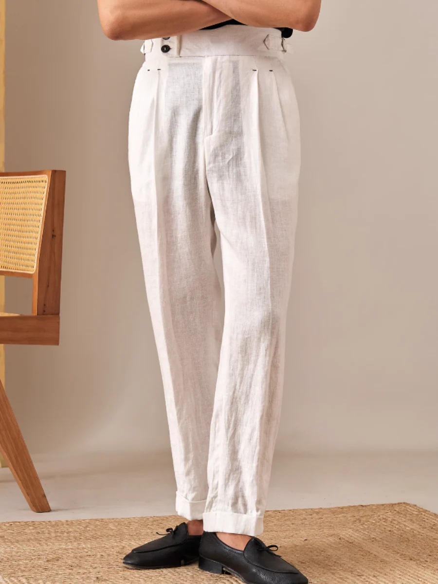 Stuart® | Capri Linen Trousers With A High Waist - Image 4