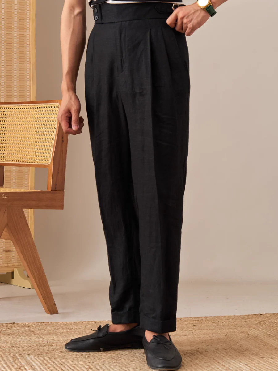 Stuart® | Capri Linen Trousers With A High Waist - Image 8