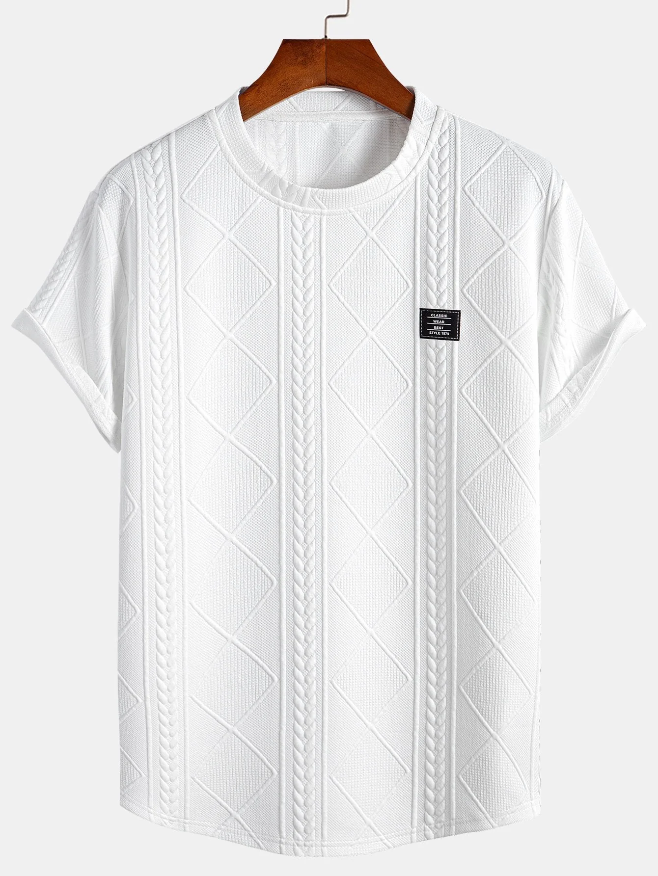 Sullivan® | Short Sleeve Geometric Jacquard Arc Hem T-Shirt