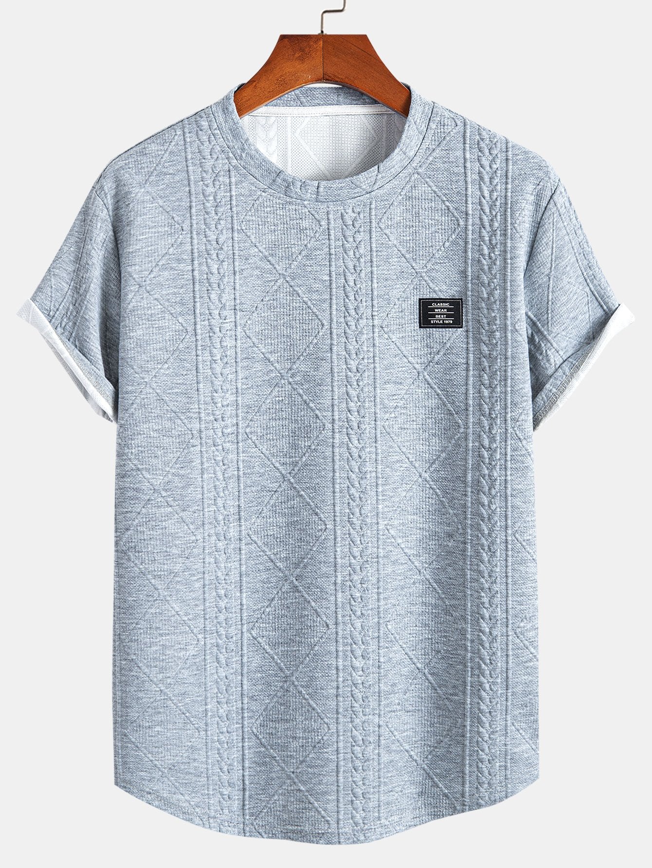Sullivan® | Short Sleeve Geometric Jacquard Arc Hem T-Shirt - Image 5