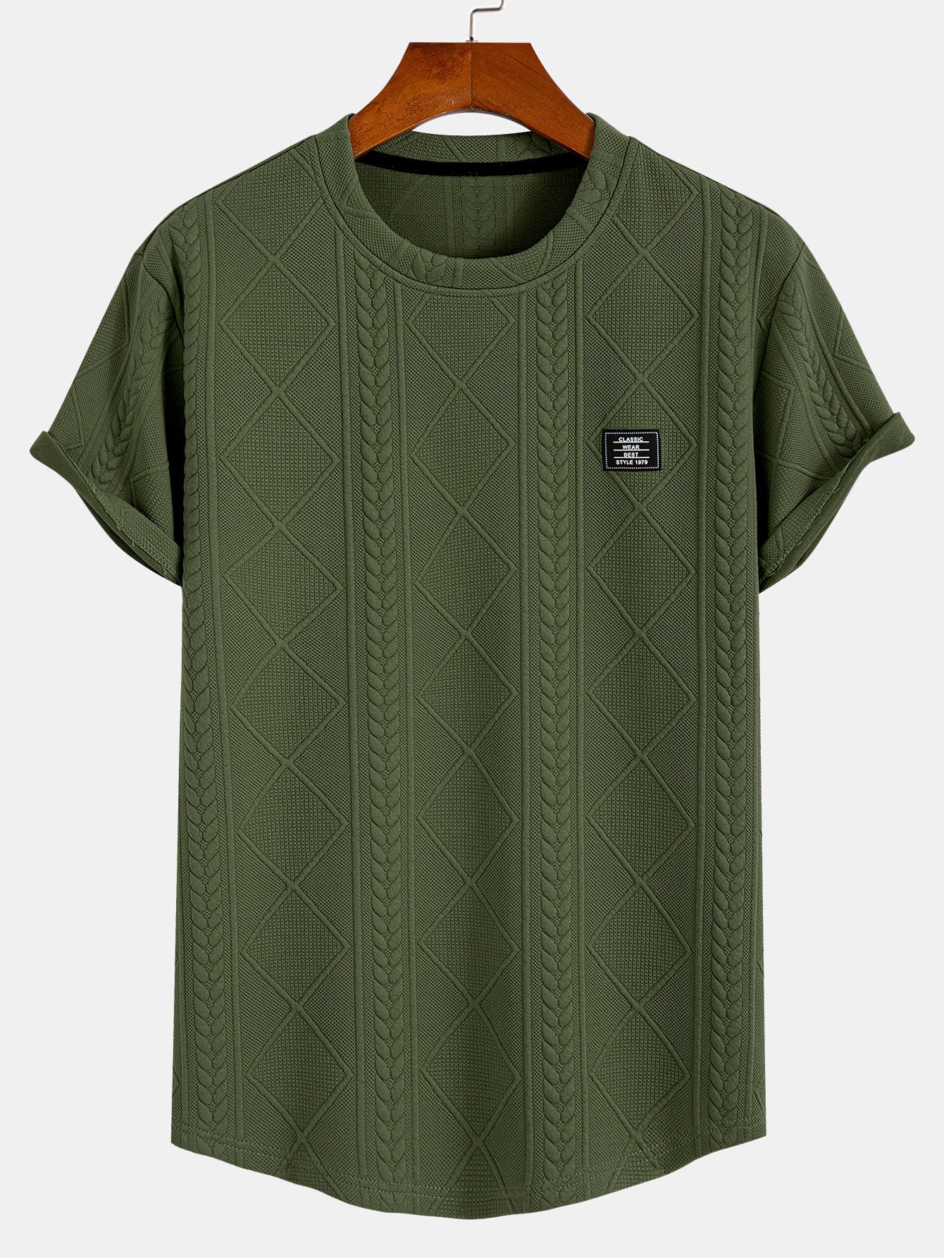 Sullivan® | Short Sleeve Geometric Jacquard Arc Hem T-Shirt - Image 9