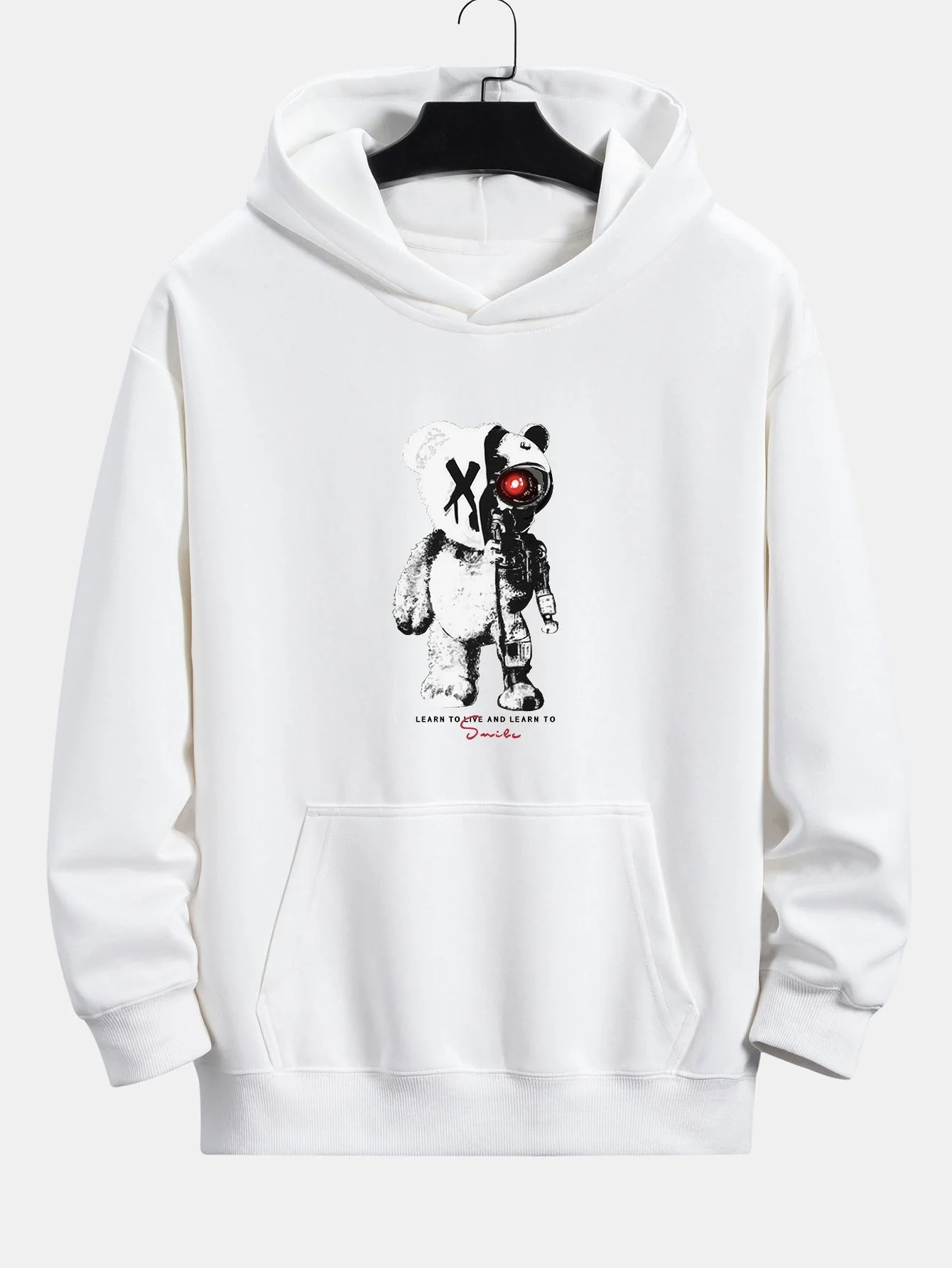 Tatum | Robot Bear Print Relax Fit Hoodie - Image 5