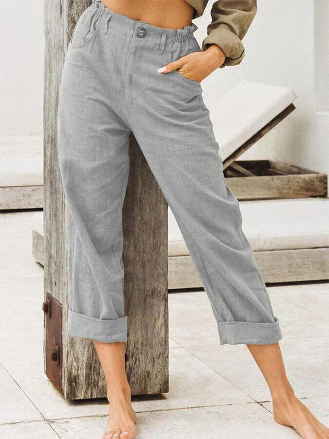 Teodoro® | Stylish Linen Trousers With Rolled Hem Comfort & Trend - Image 2
