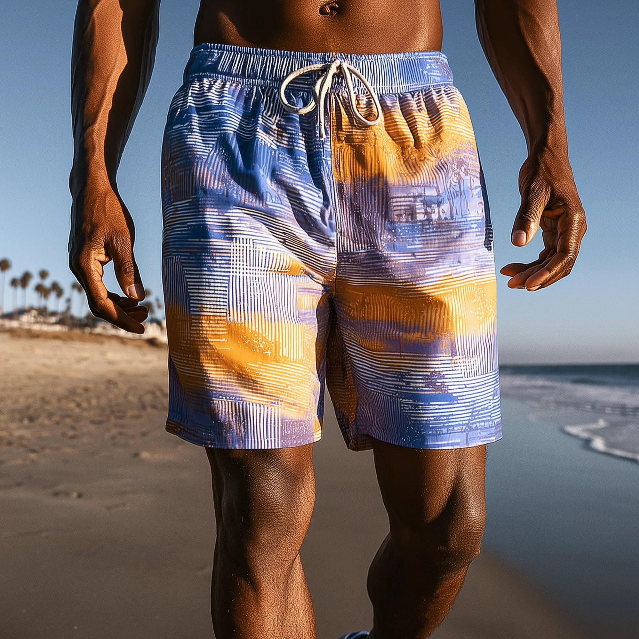 Terence | Men'S Summer Fashion Gradient Printed Cotton Blended Casual Shorts - Image 2