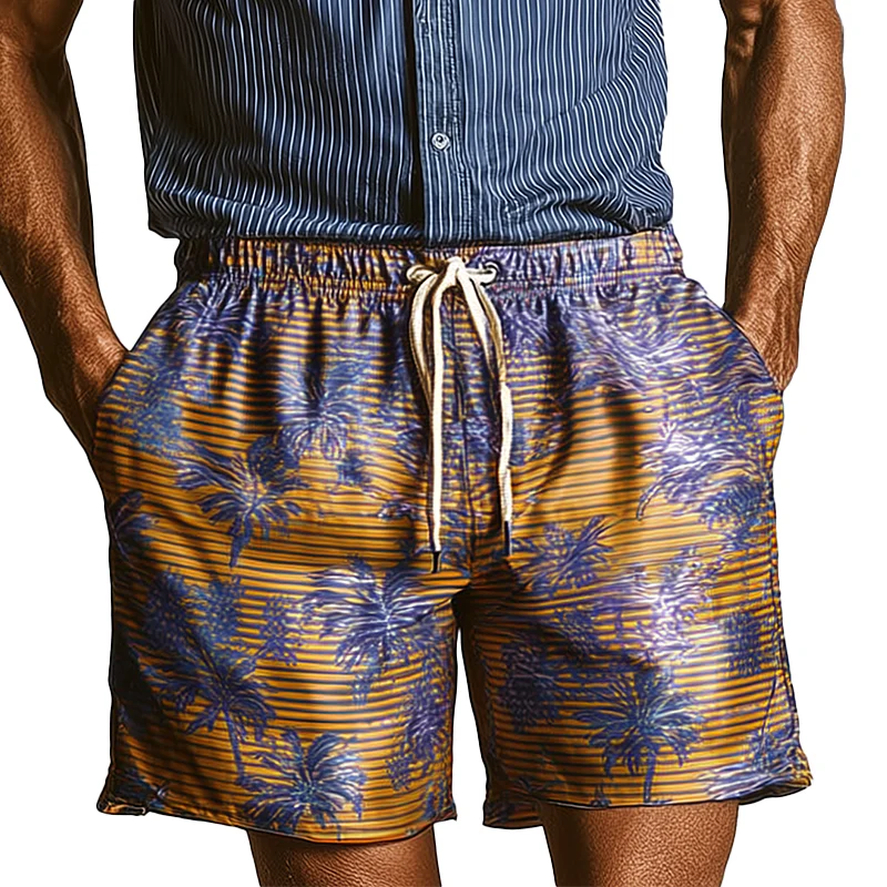 Terry | Men'S Summer Fashion Printed Satin Casual Shorts