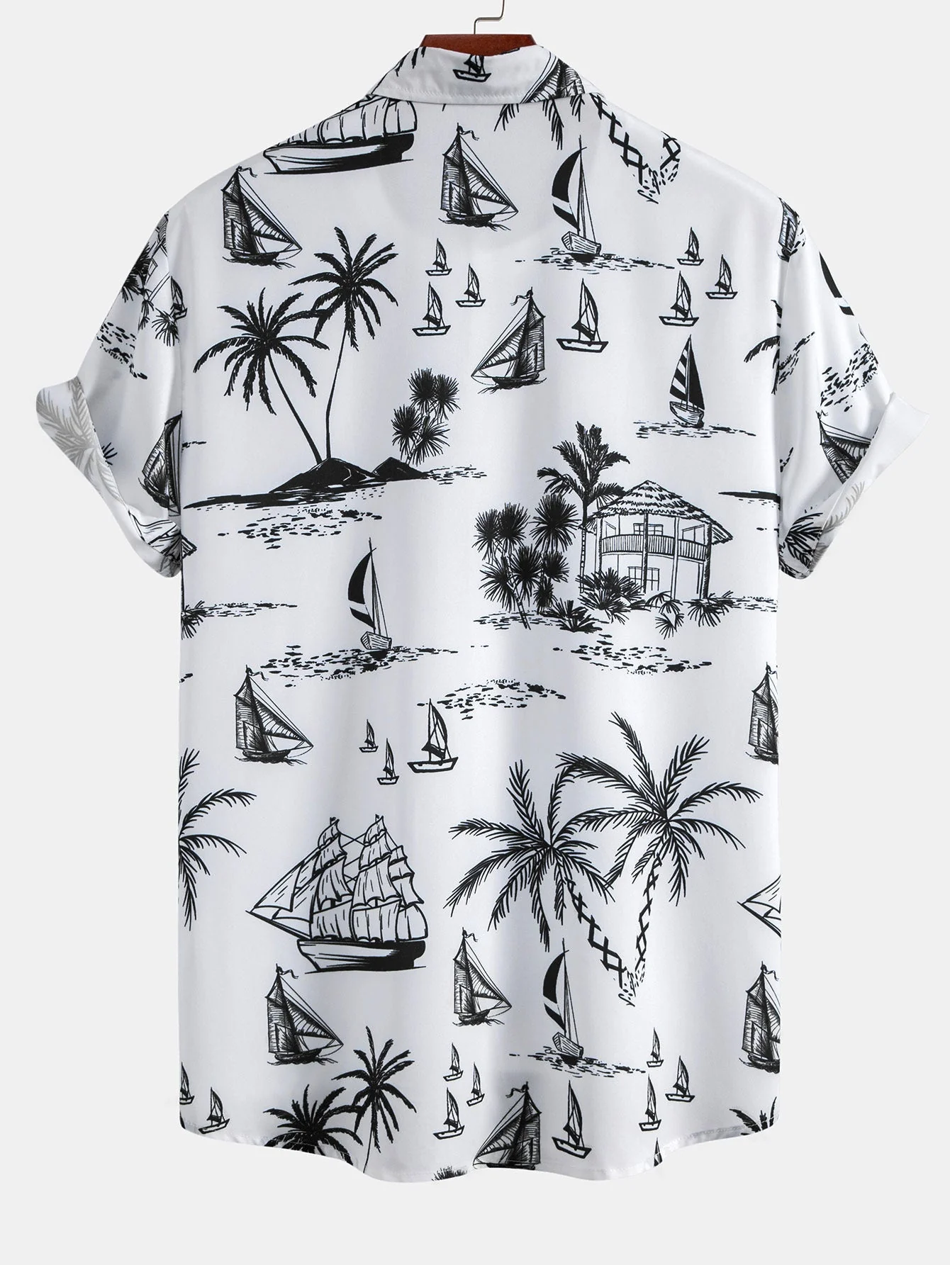 Theo® | Island Sailing Print Button Up Shirt - Image 4