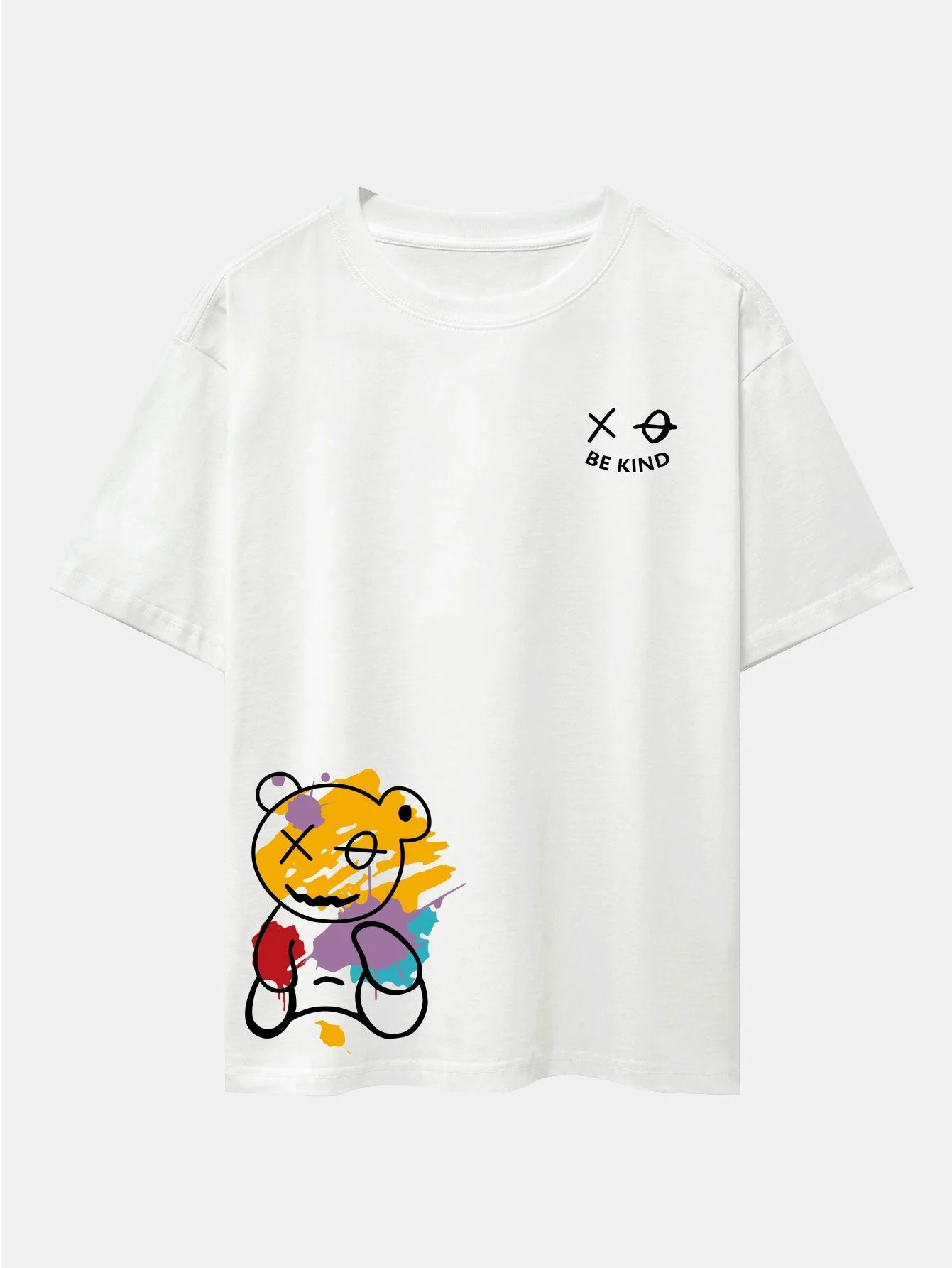 Thomas® | Graffiti Bear Print Drop Shoulder Oversize T-Shirt - Image 2