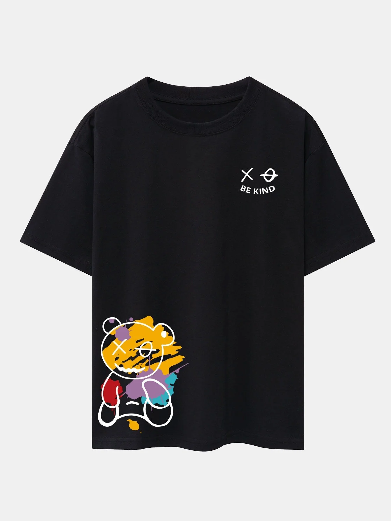 Thomas® | Graffiti Bear Print Drop Shoulder Oversize T-Shirt - Image 3
