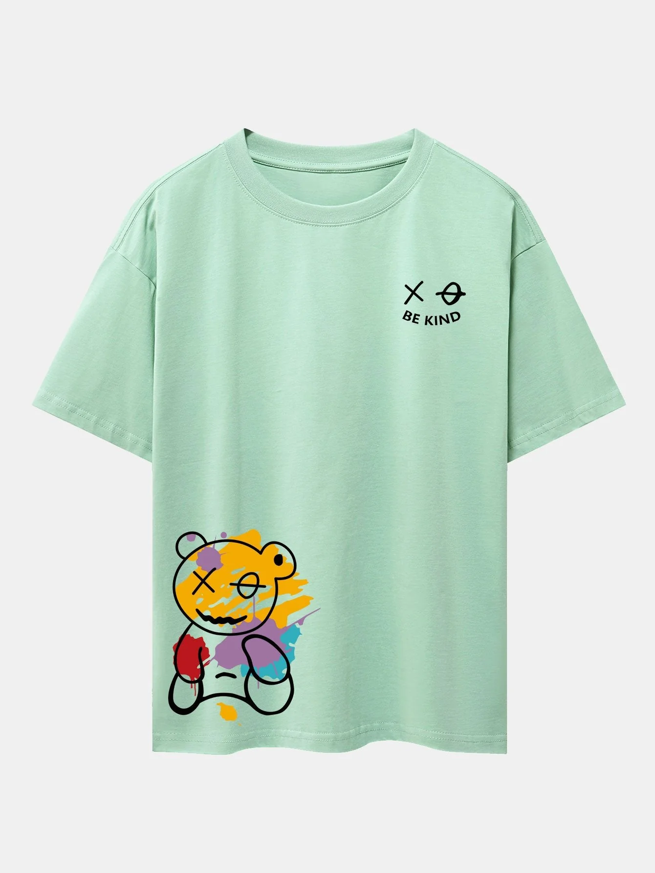 Thomas® | Graffiti Bear Print Drop Shoulder Oversize T-Shirt - Image 6