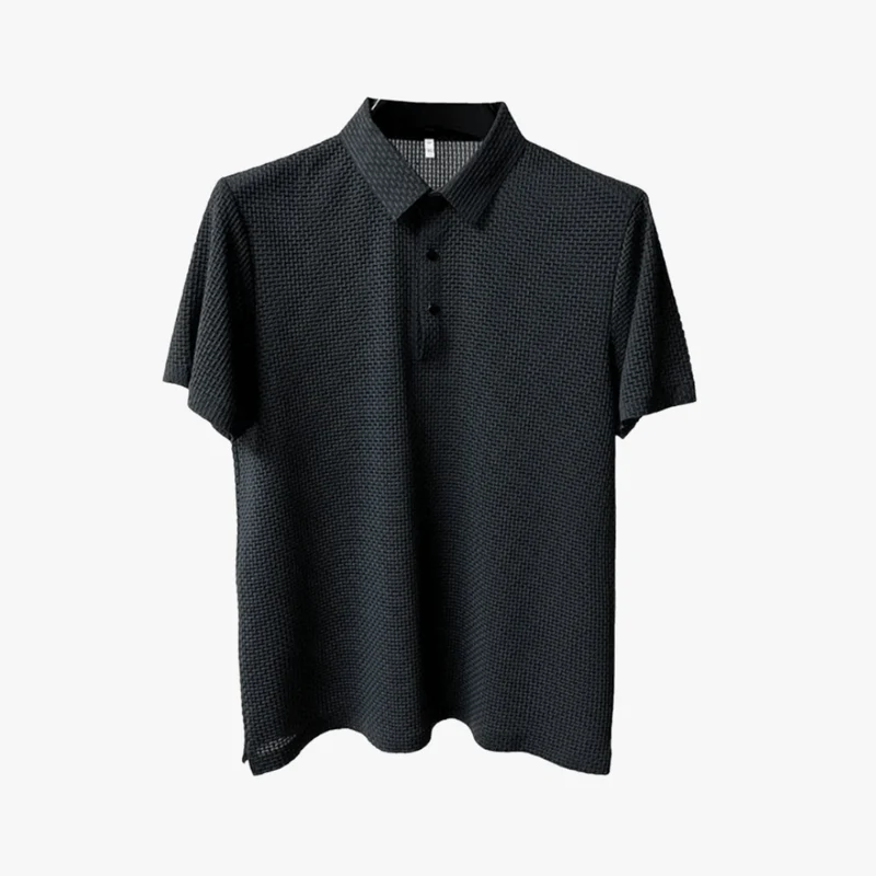 Tiburcio | Men's Waffle Knit Polo Shirt - Image 2