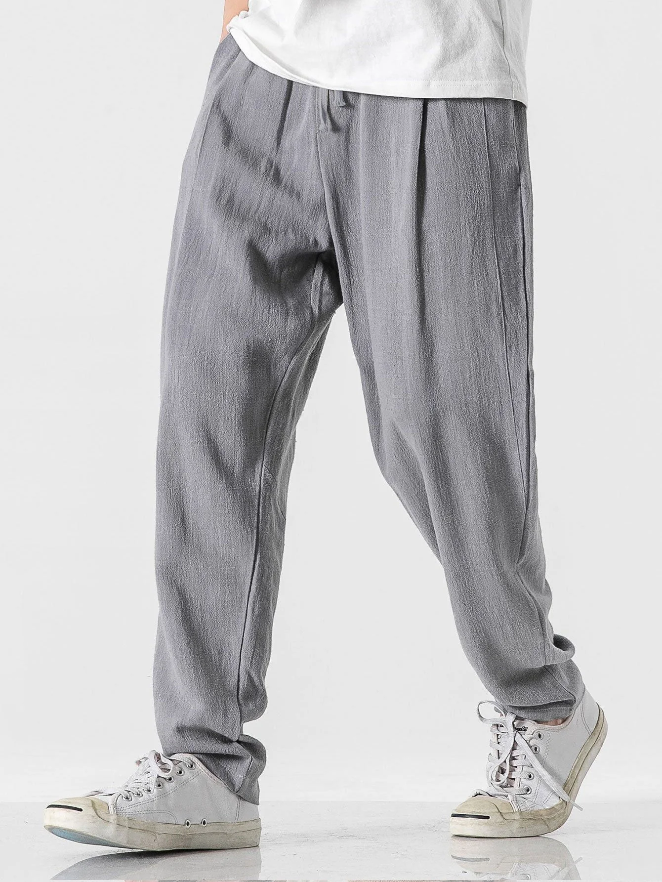 Timothy® | Relax Fit Linen And Cotton Blend Harem Pants - Image 5