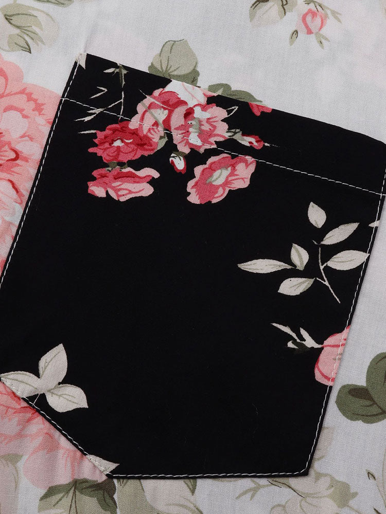 Tobias® | Two Tone Floral Print Shirt - Image 3