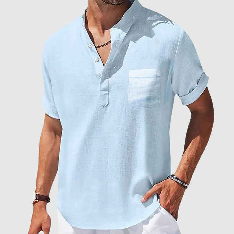 Tobias | Carvelli Cotton Henley - Image 2