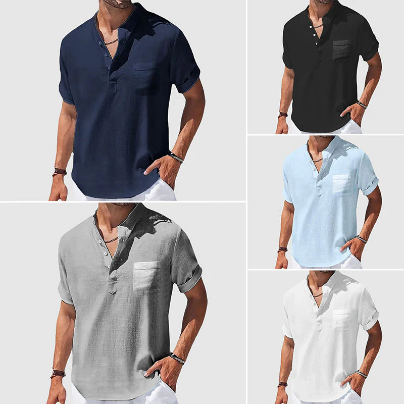 Tobias | Carvelli Cotton Henley - Image 6