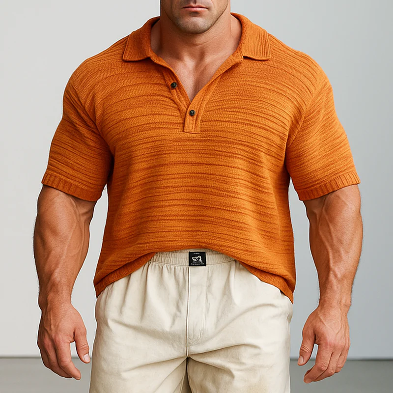 Todd | Men'S Summer Fashion Knitted Thin Short Sleeve Polo Shirt - Image 2