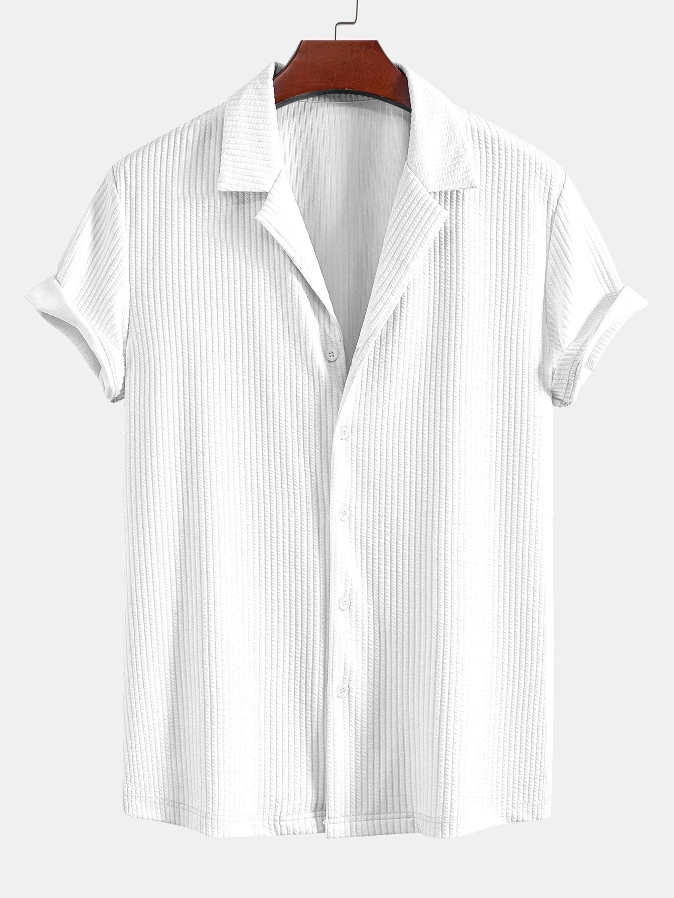 Tony® | Defined Style: Ribbed Muscle Fit Shirt With Deep Cuban Collar - Image 5