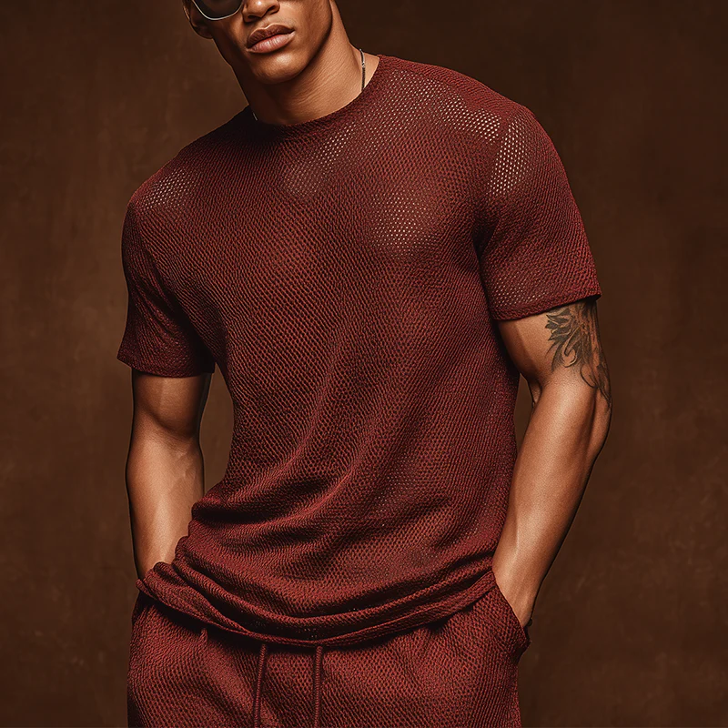 Trevor | Men'S Summer Fashion Knitted Short Sleeve T-Shirt - Image 2