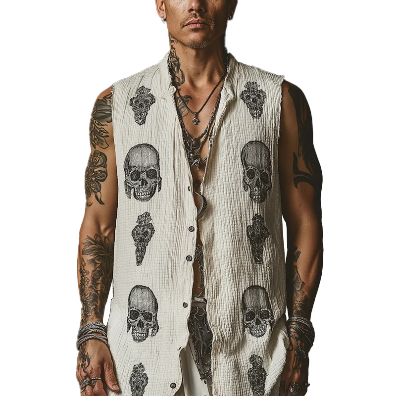 Troy | Men'S Summer Fashion Printed Waffle Tank Top