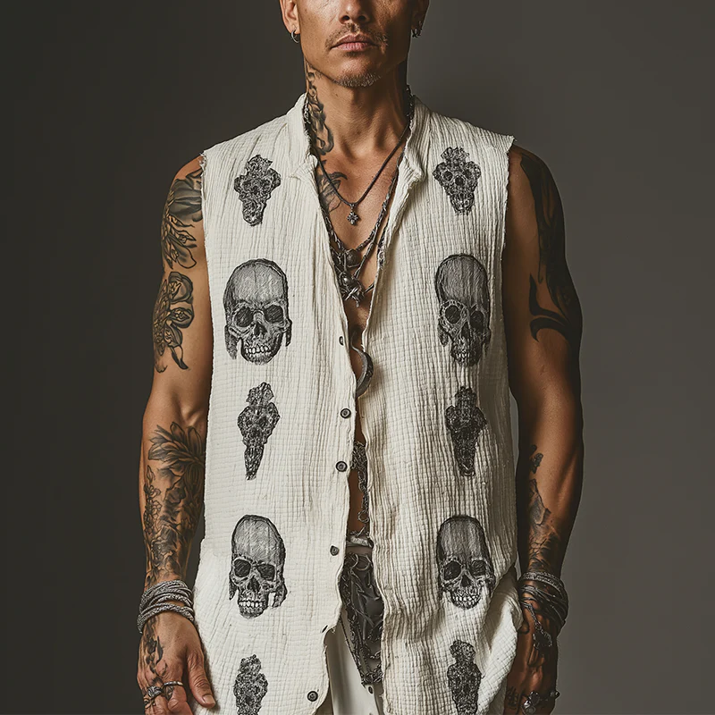 Troy | Men'S Summer Fashion Printed Waffle Tank Top - Image 2