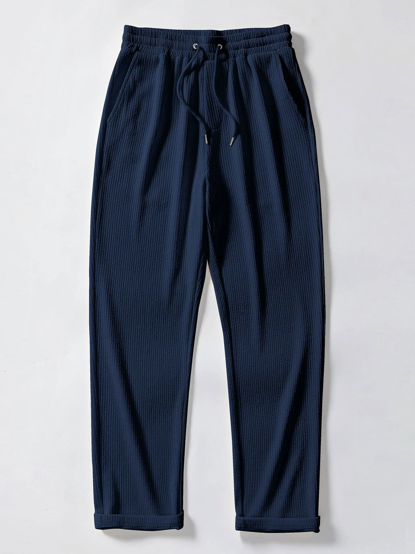 Truman® | Two Tone Muscle Fit Ribbed Stand Collar Shirt & Straight Leg Ribbed Pants - Image 18