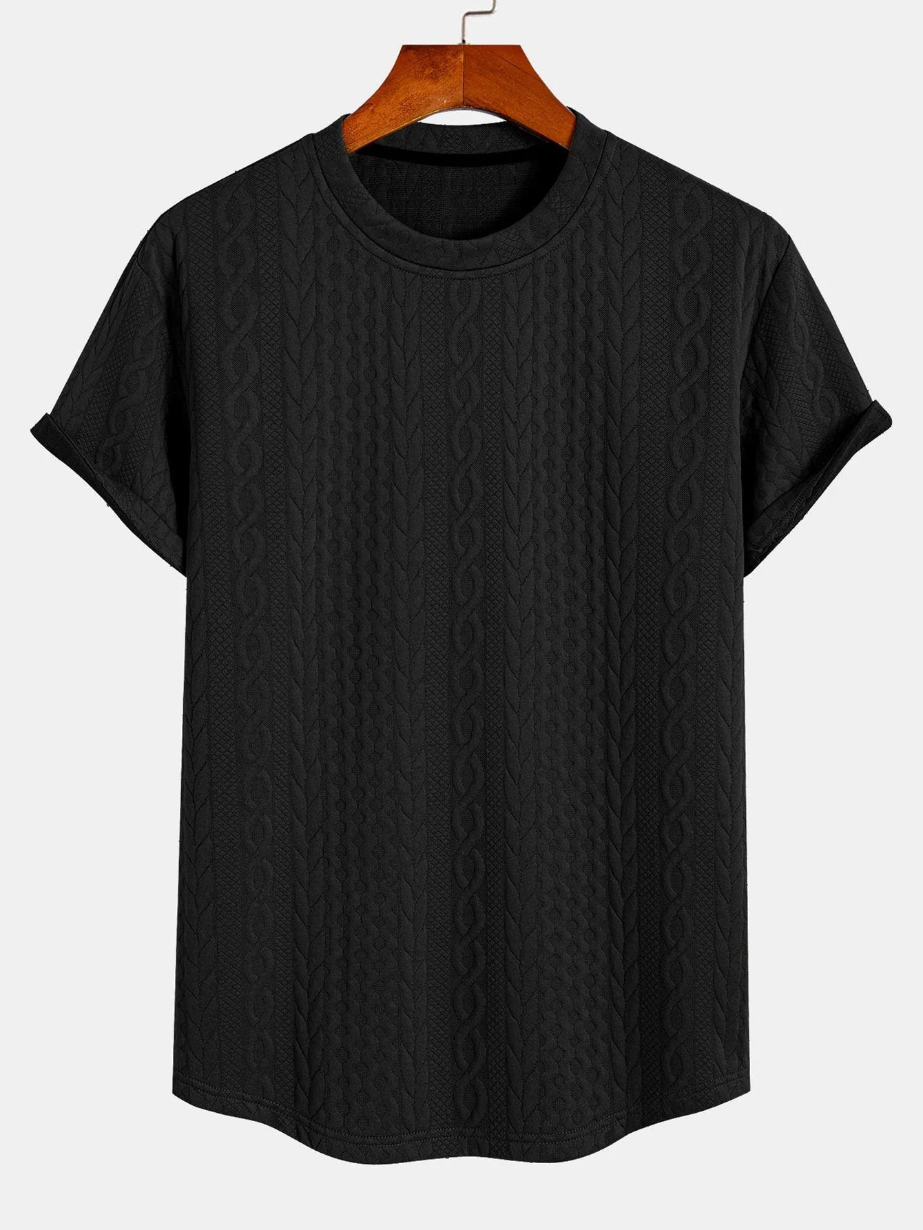 Tucker® | Twist Jacquard Arc Hem T-Shirt - Image 3