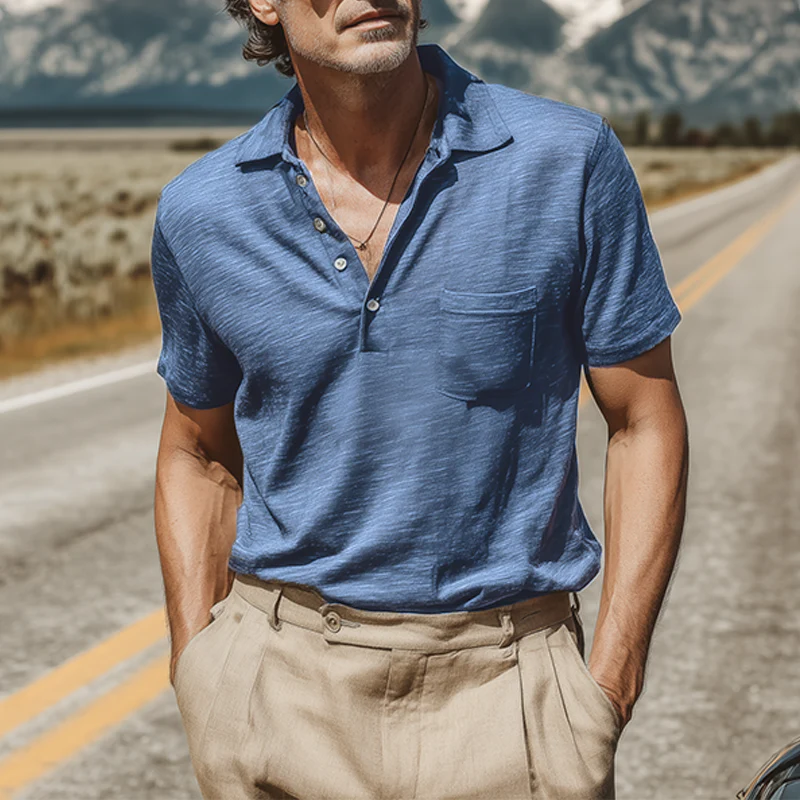Tyrell | Men'S Spring And Summer Fashion Casual Bamboo Cotton Comfortable Breathable Short-Sleeved Polo Shirt - Image 2