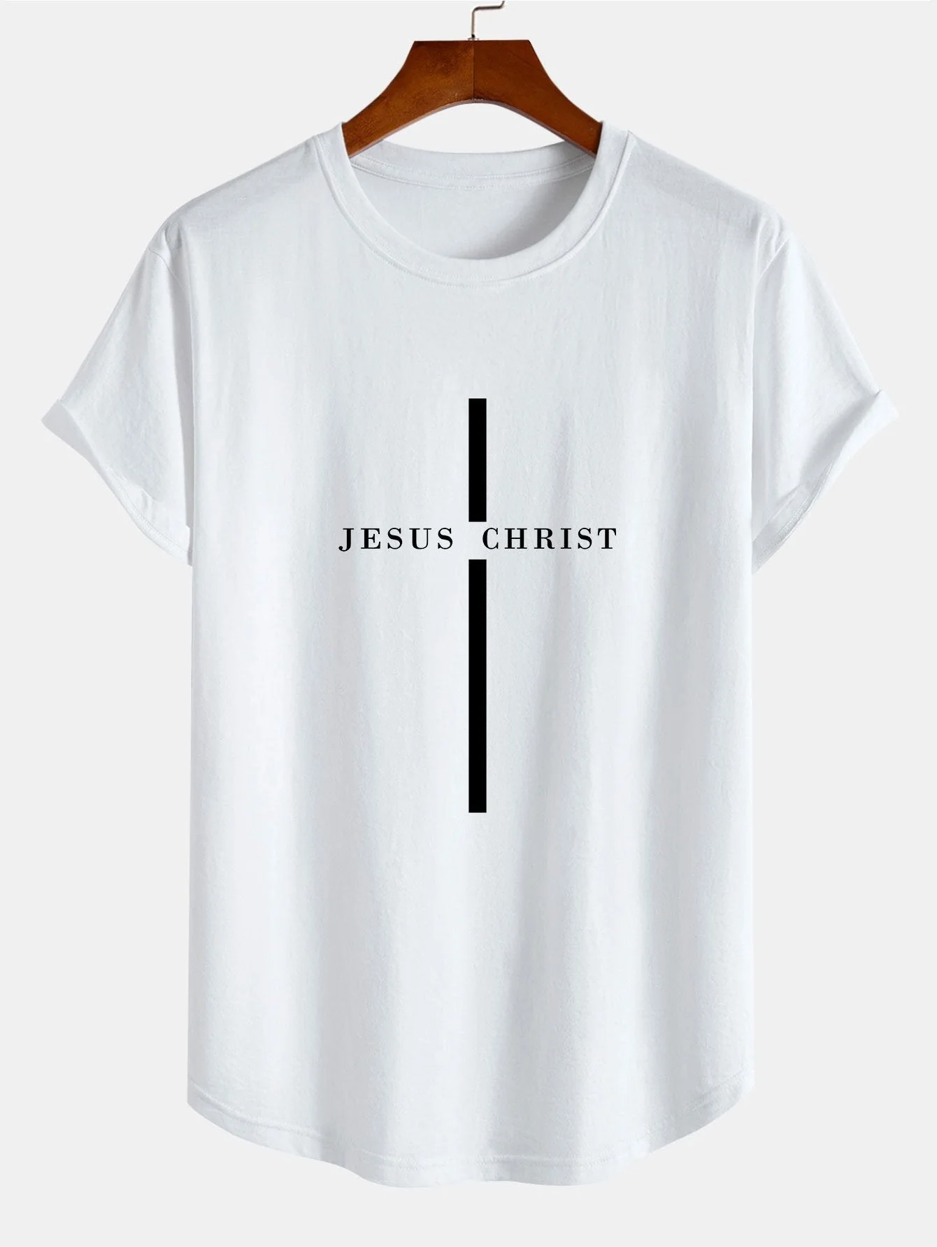 Ubaldo® | Stripe Print Cotton Arc Hem T-Shirt - Image 2