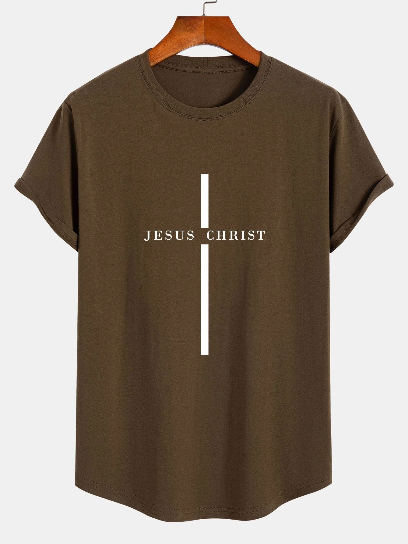 Ubaldo® | Stripe Print Cotton Arc Hem T-Shirt - Image 4