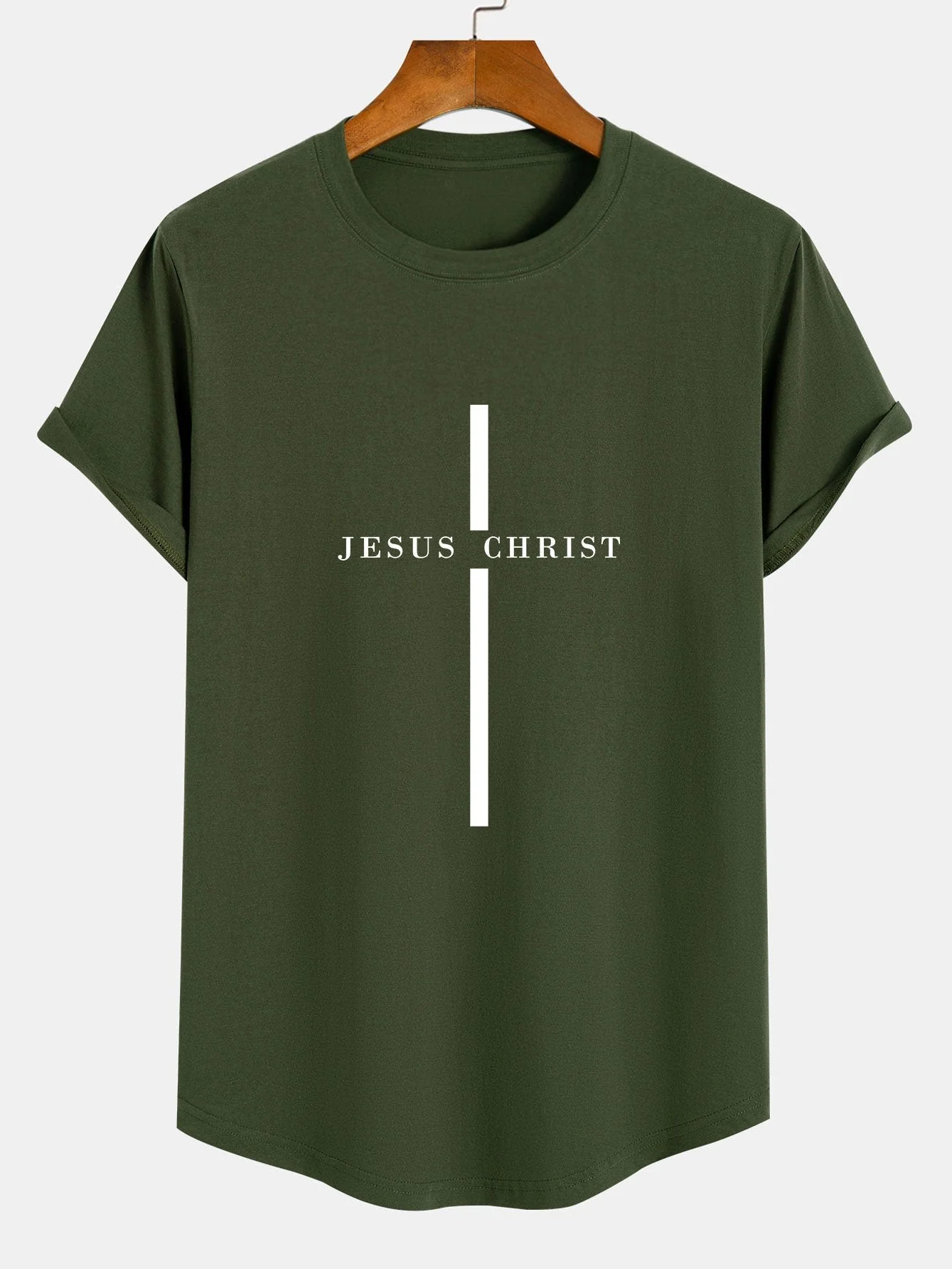 Ubaldo® | Stripe Print Cotton Arc Hem T-Shirt - Image 5
