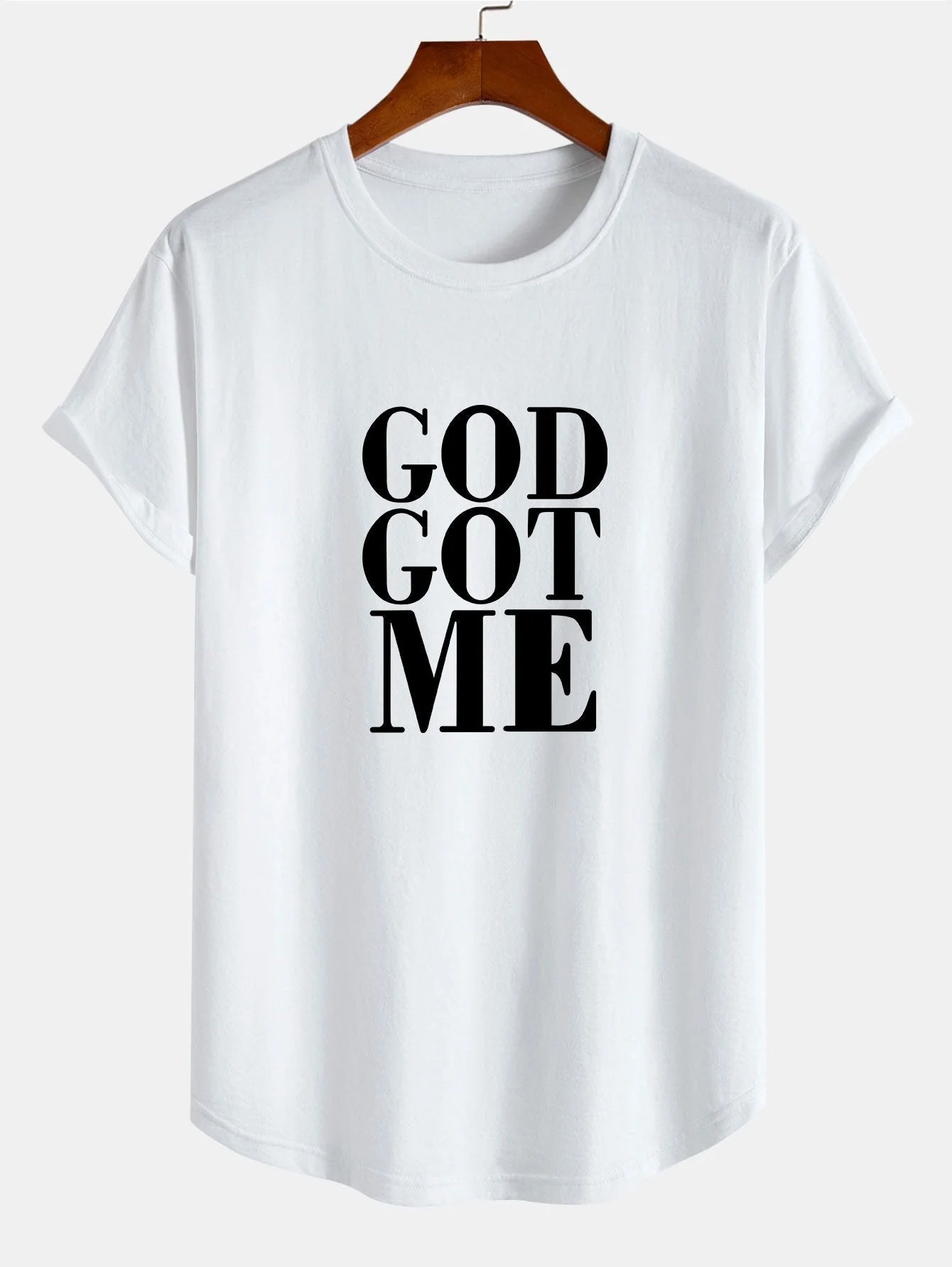 Ulises® | Print Cotton Arc Hem T-Shirt