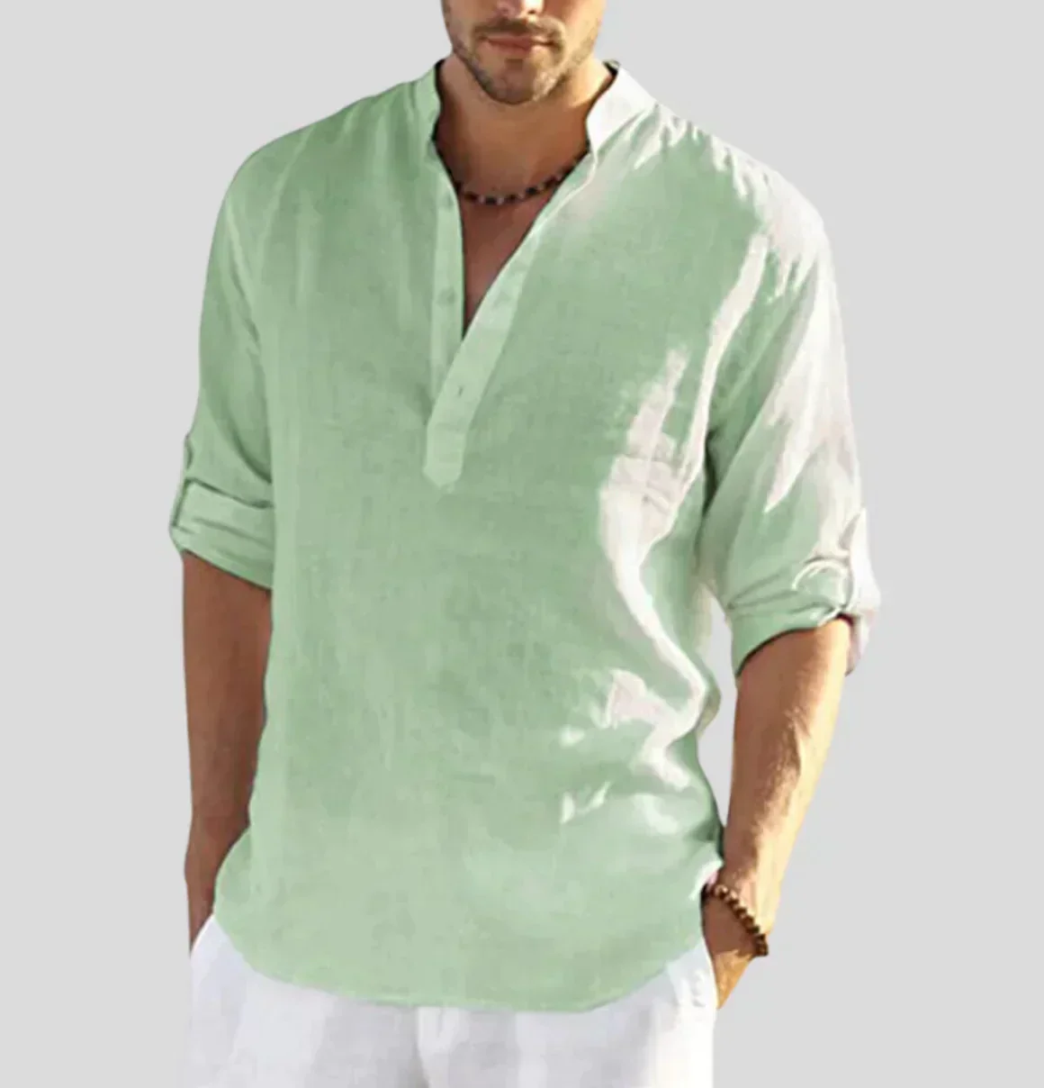Uriah® | Elegant linen shirt with collar - Image 6