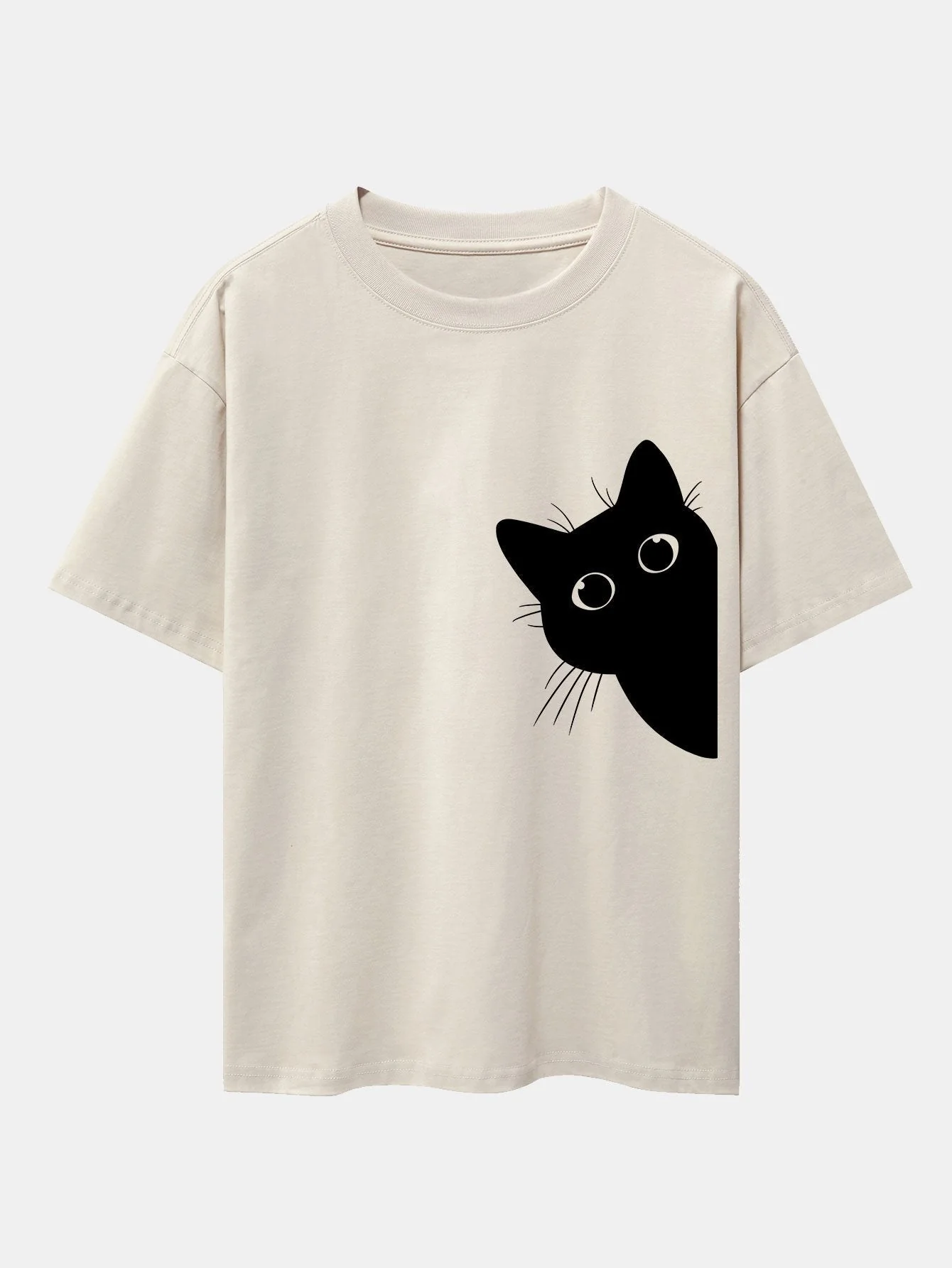 Valentino® | Black Cat Print Drop Shoulder Oversize T-Shirt