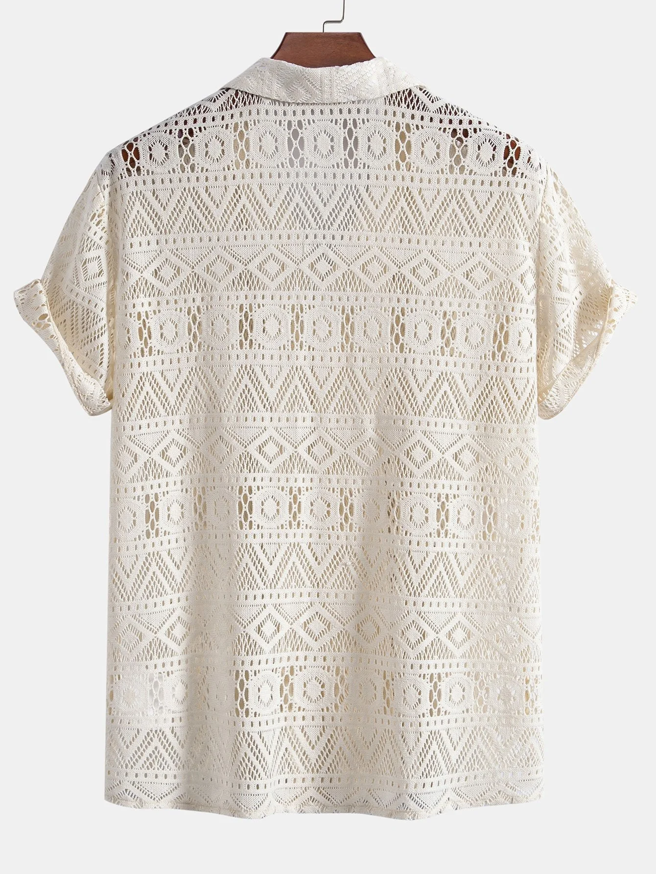 Valeriano® | Short Sleeve Geometry Textured Cuban Shirt - Image 2