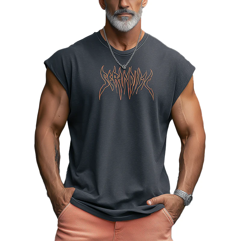 Vernon | Men'S Summer Fashion Printed Cotton Blended Sleeveless Tank Top