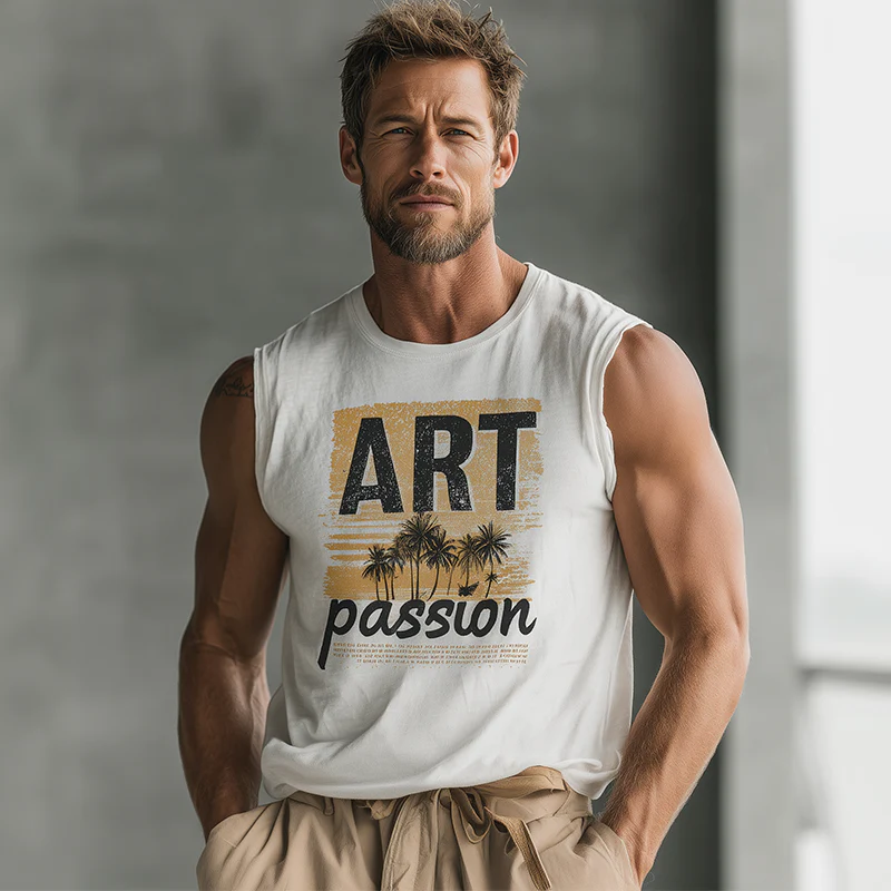 Vincent | Men'S Summer Fashion Printed Cotton Blended Sleeveless Tank Top - Image 2