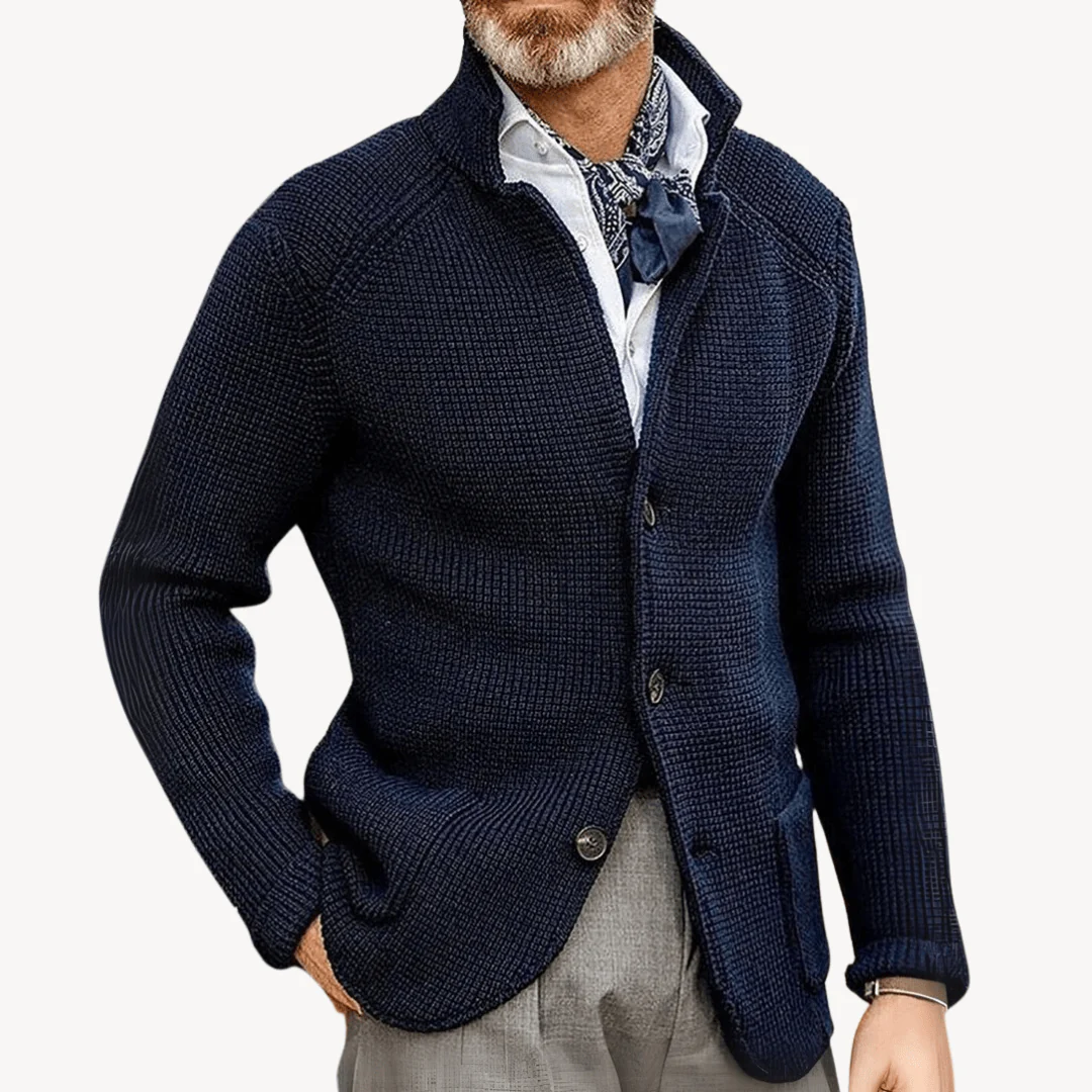 Vito | Classic wool knit cardigan with button placket