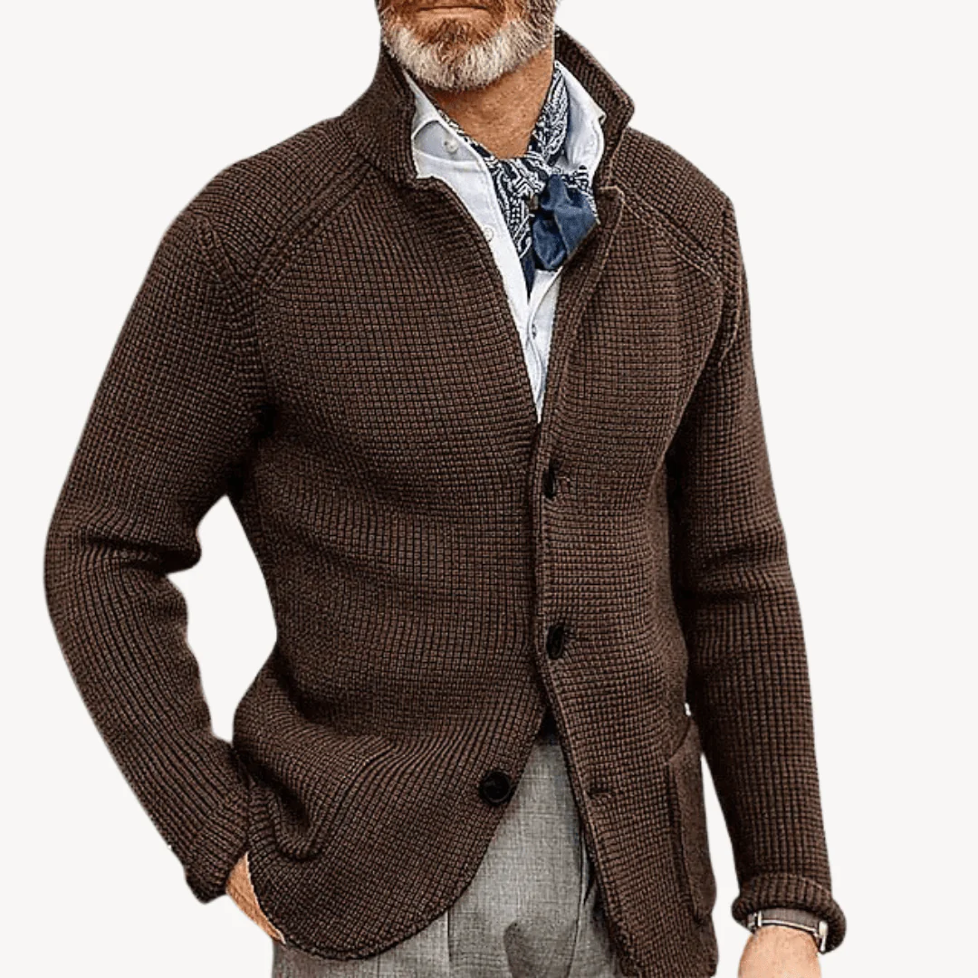 Vito | Classic wool knit cardigan with button placket - Image 2