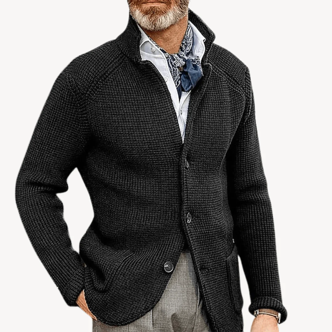 Vito | Classic wool knit cardigan with button placket - Image 6