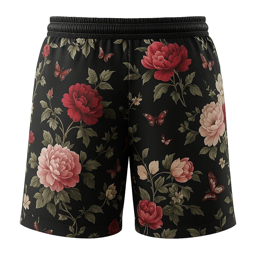 Willie | Men'S Summer Fashion Flower Print Polyester Blend Casual Shorts - Image 2