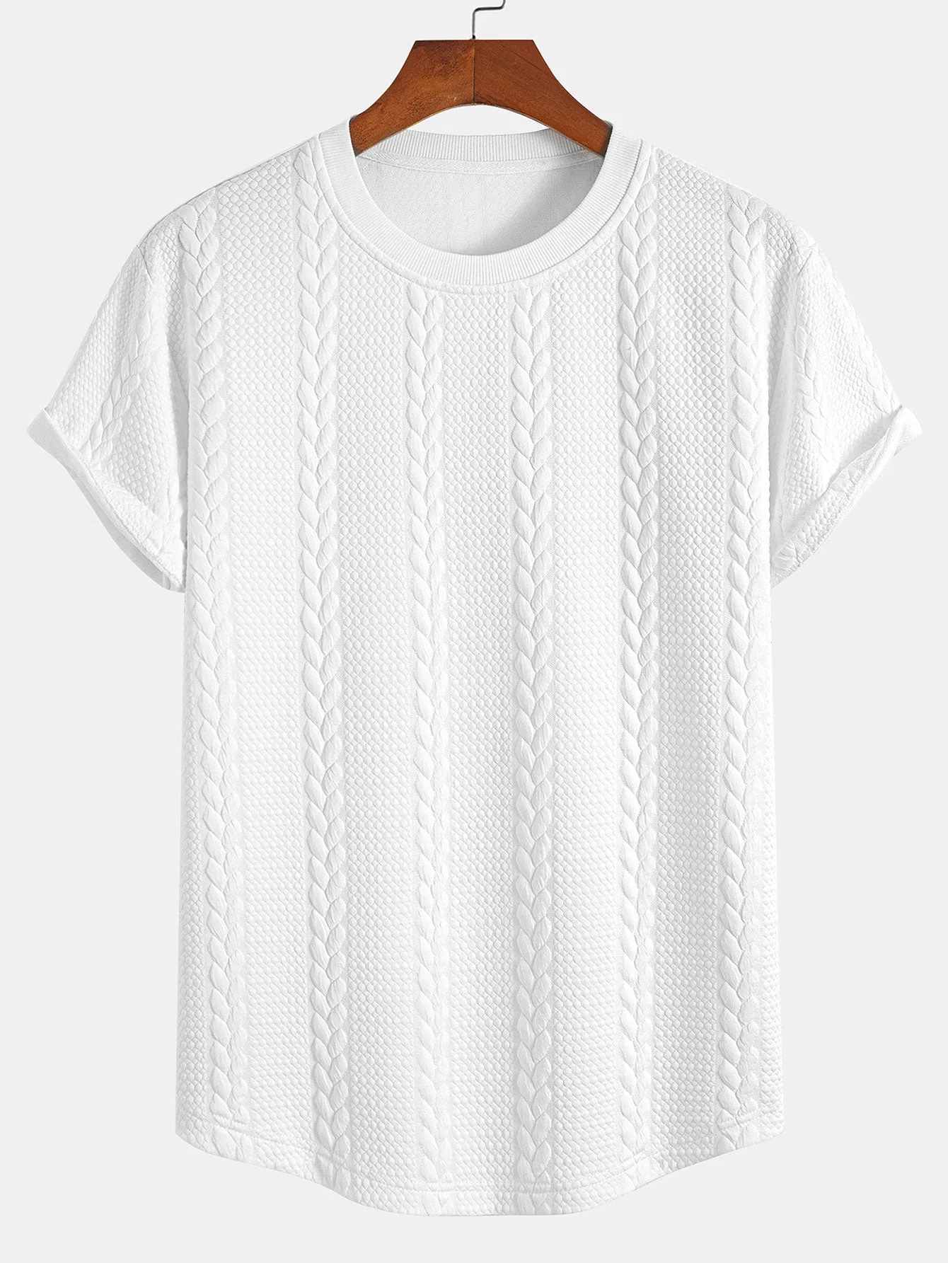 Wyatt® | Twist Jacquard Arc Hem T-Shirt