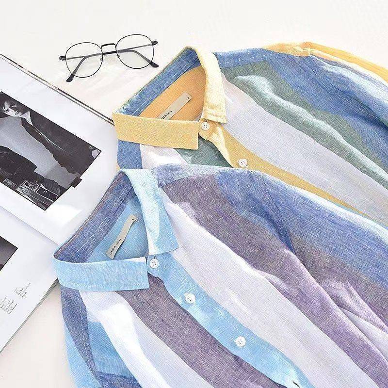 Yves® | Striped Light Linen Shirt - Image 6