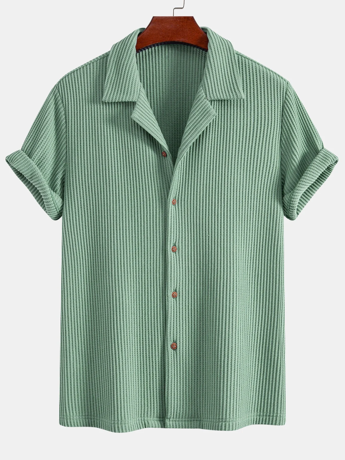Zachary® | Waffle Button Up Shirt & Straight Leg Linen Pants - Image 11
