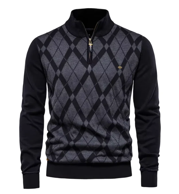 Zachary | MEN'S SWEATER WITH HALF-ZIP - Image 2